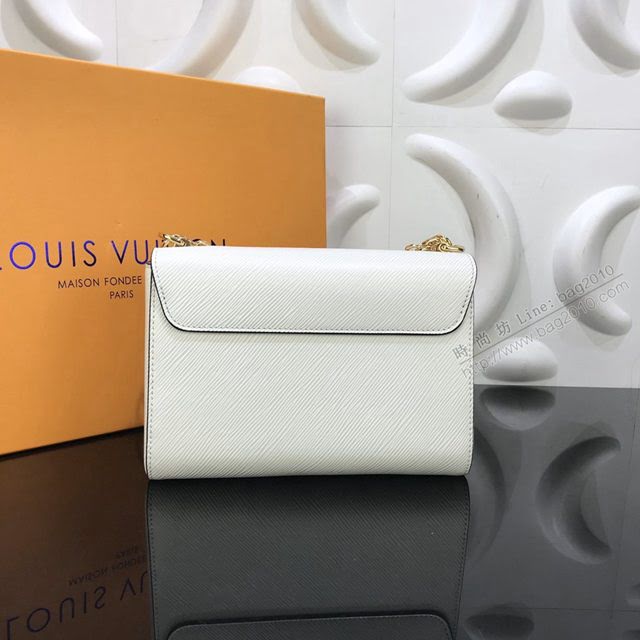 LV包包 M50282粉織 TWIST中號手袋 lv斜跨女包 水波紋肩帶 吊牌鏈條女士挎包  ydh3610